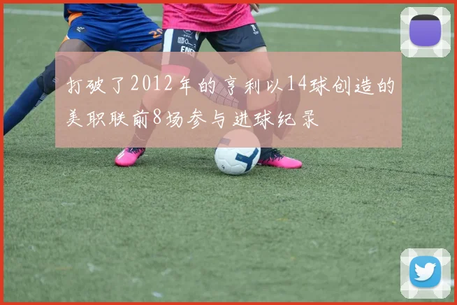 打破了2012年的亨利以14球创造的美职联前8场参与进球纪录